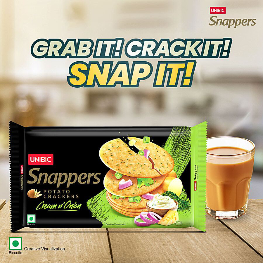 Unibic Snappers Potato Crackers Cream n' Onion