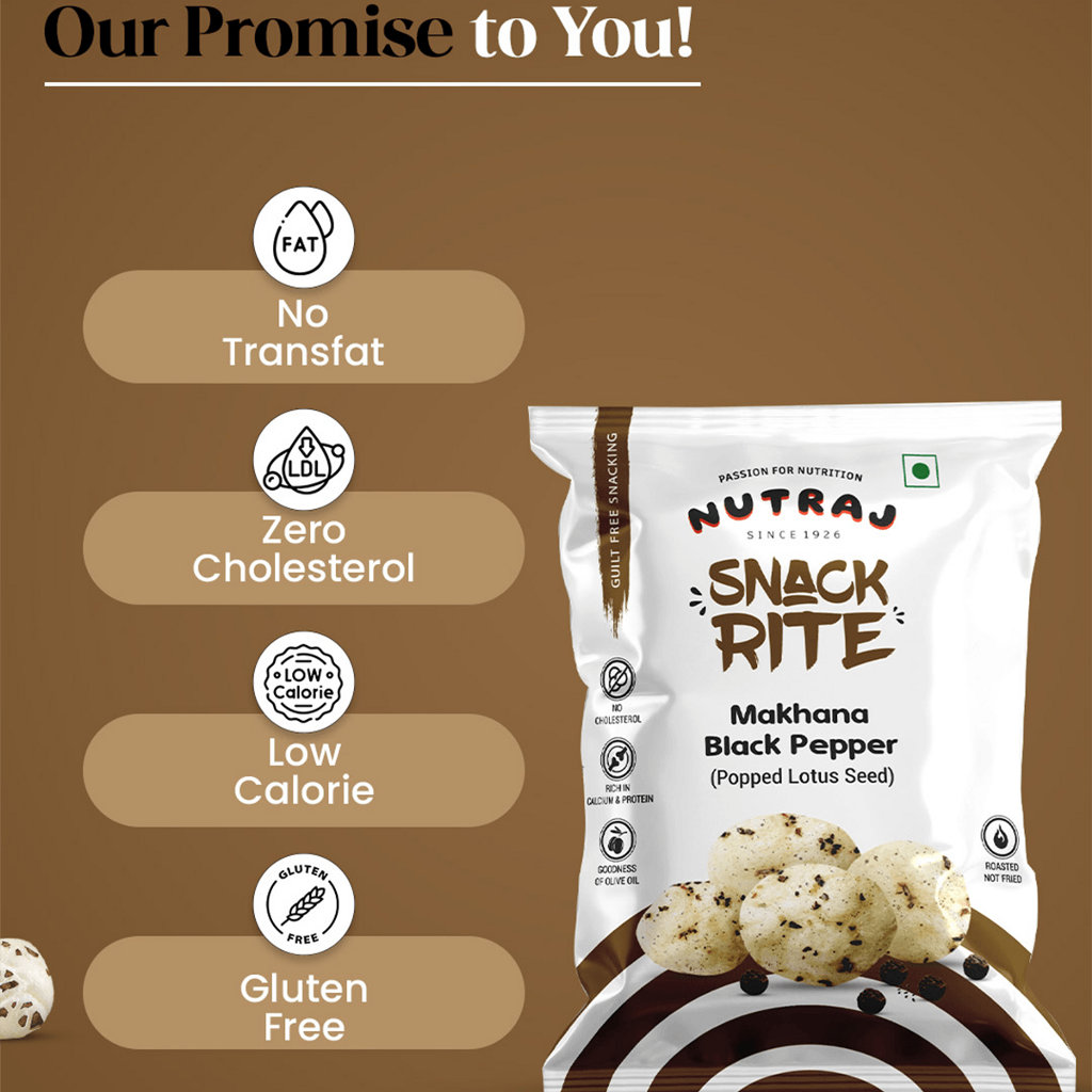 Nutraj Roasted Makhana Black Pepper Flavour