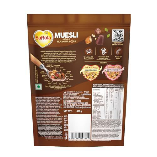 Saffola Muesli With Natural Flavour Pops (Choco Crunch)
