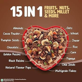 Saffola Muesli With Natural Flavour Pops (Choco Crunch)